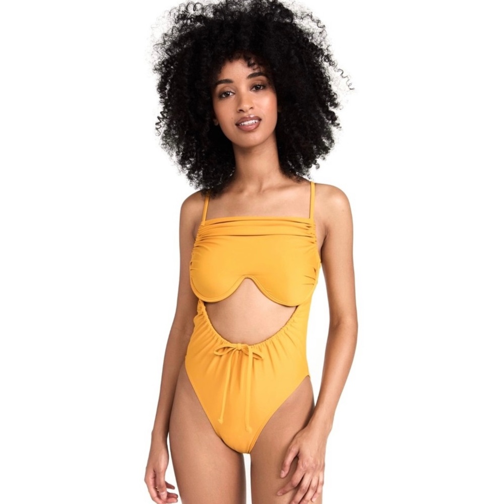 NEW ANDREA IYAMAH YELLOW ONE-PIECE SWIMSUIT